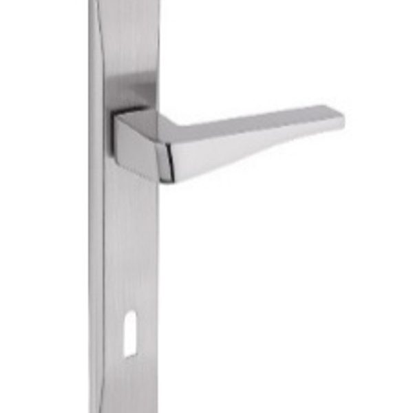 Poignée sur plaque Nobel Halfeti argent 70 mm cylindre