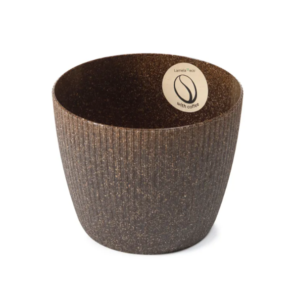 Pot de fleurs Lamela Eco Coffee en plastique 19 cm x 19 cm marron