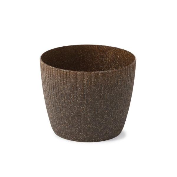 Pot de fleurs Magnolia Jumper eco coffee en plastique 22x18cm espresso