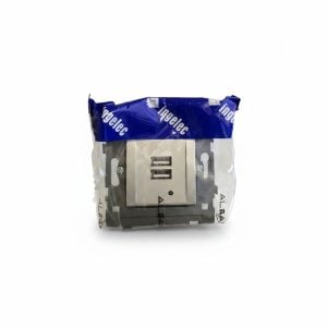 Chargeur USB Double Mural Gris Alyans Ingelec M4905/2GS