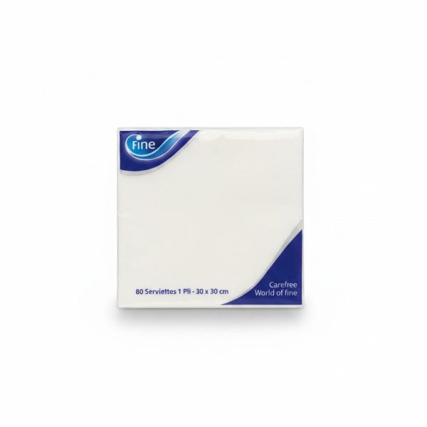 Serviettes en papier 1 pli 30x30cm 80 pcs Fine