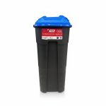 Poubelle à Roulettes 80L Noir et Bleu Tayg
