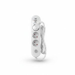 Bloc multiprise 3 prises et 2 ports USB avec interrupteur