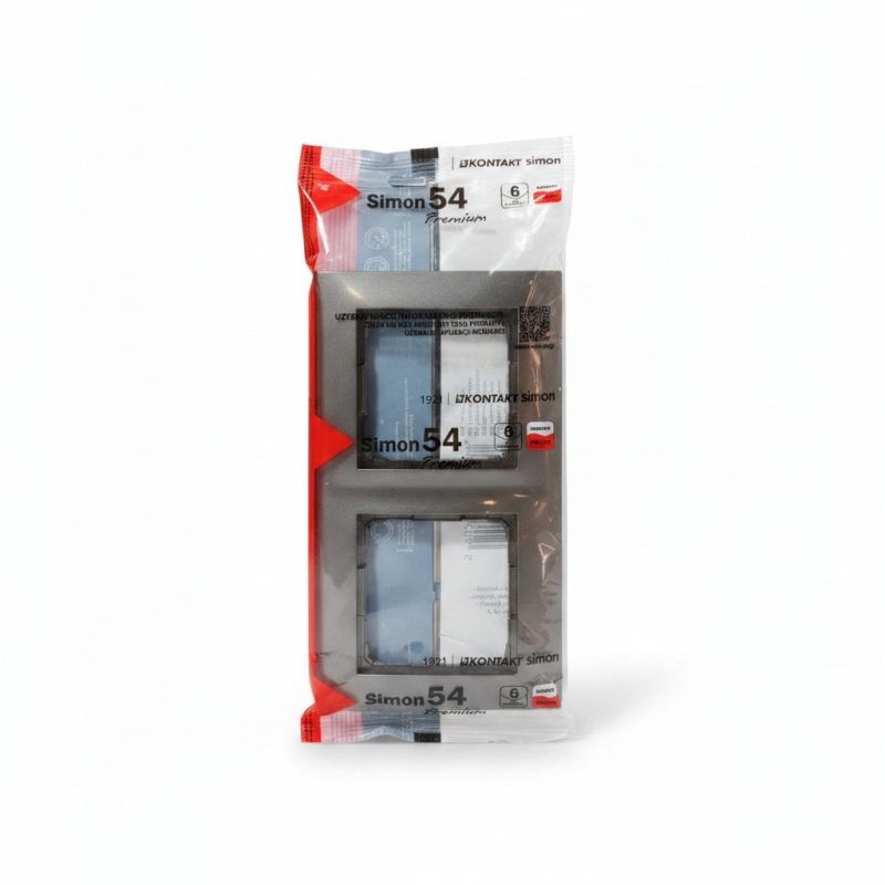 Cadre Double Anthracite pour Appareillage  Simon 54 Premium