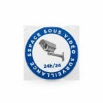 Sticker Signalétique 'Espace sous Vidéo Surveillance' 24h/24
