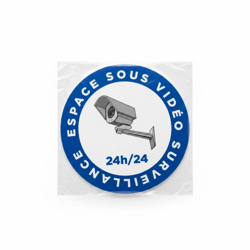 Sticker Signalétique 'Espace sous Vidéo Surveillance' 24h/24