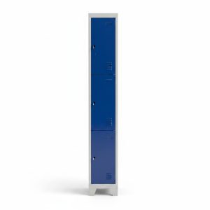 Vestiaire métallique bleu 3 portes 40x50x198cm
