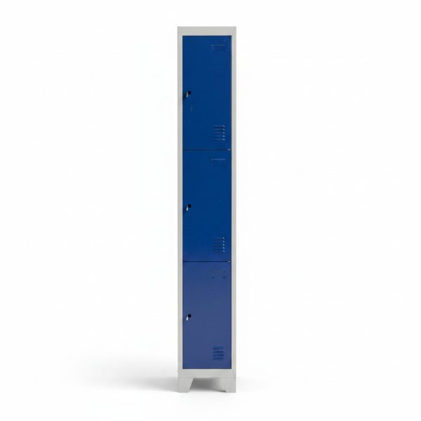 Vestiaire métallique bleu 3 portes 40x50x198cm