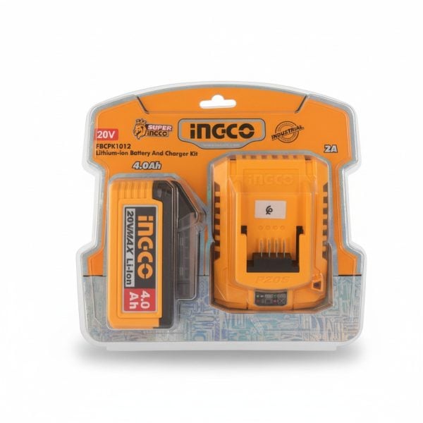 Pack Batterie 20V 4.0Ah et Chargeur Rapide INGCO FBCPK1012