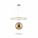 Suspension LED design cristal et sphère dorée GS-D639/1