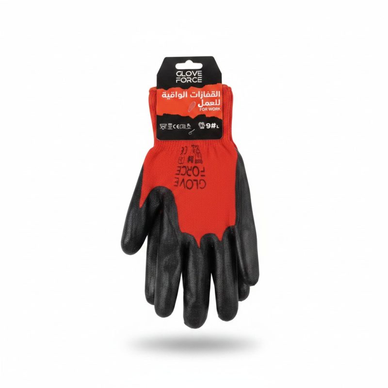 Gants de protection nitrile T9 GLOVE FORCE Rouge/Noir