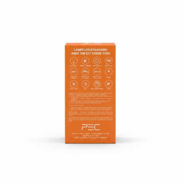 Ampoule LED E27 11W 6500K Lumière Blanche Froide PEC