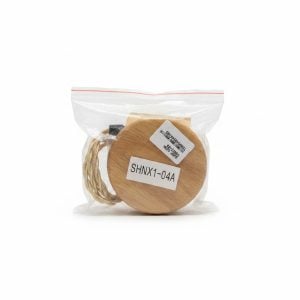 Suspension Ginko en bois E27 avec câble doré L 2m