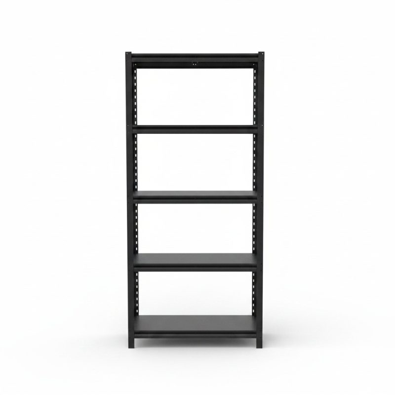 Étagère métallique noire 5 niveaux pour garage ou cave