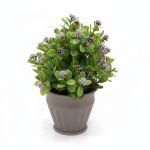 Plante Artificielle en Pot avec Fleurs Violettes Décoratives
