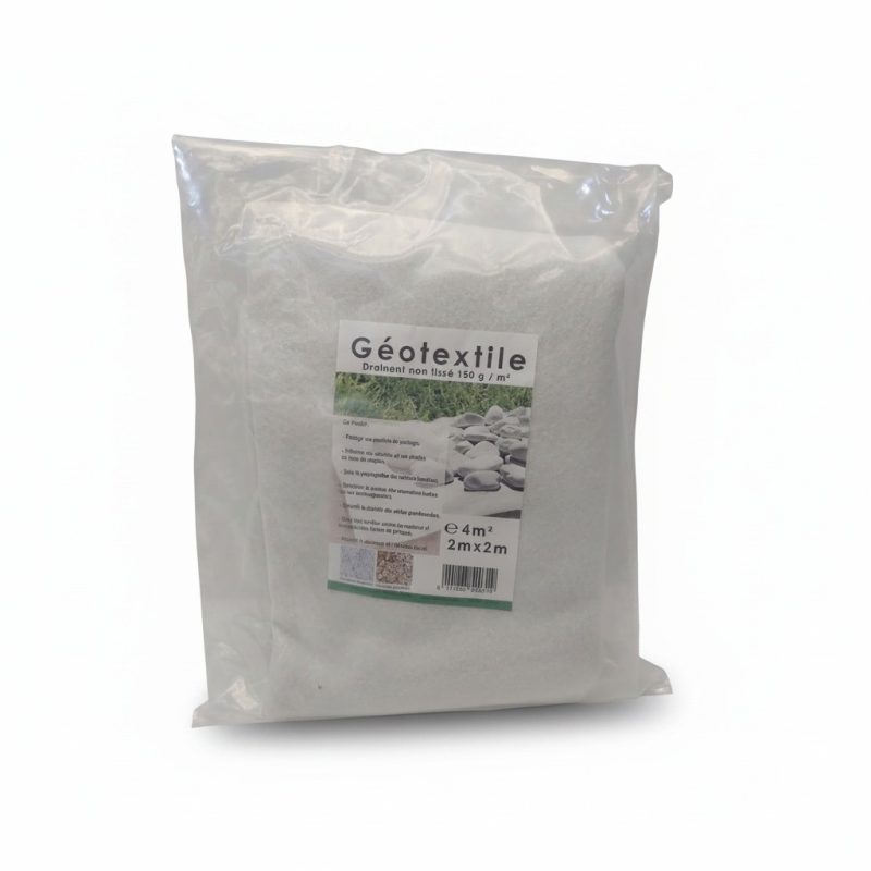 Géotextile non tissé 150g/m² (2x2m) pour jardin et allée