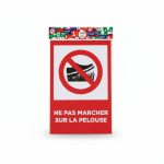 Plaque de signalisation Ne pas marcher sur la pelouse Rouge/Blanc