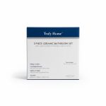 Set 3 Accessoires Salle de Bain Céramique Blanc Truly Home