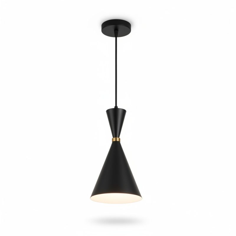 Suspension Lucerna métal noir D160 mm E27