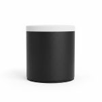 Poubelle de salle de bain cylindrique effet cuir noir