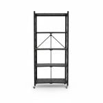 Étagère de Rangement Pliable 4 Niveaux en Métal sur Roulettes