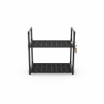 Étagère de Cuisine 2 Niveaux PVC Noir 48x26x49cm