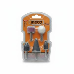 Jeu de 5 meules sur tige 6mm pour meuleuse droite INGCO