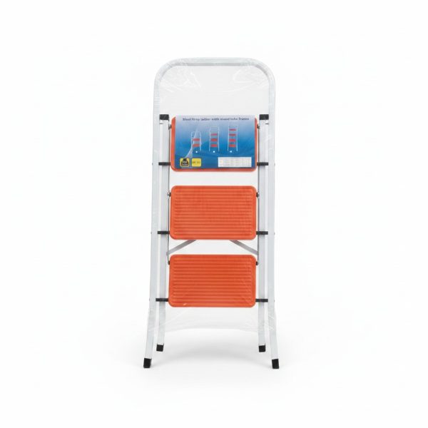 Escabeau 3 Marches en Acier Pliable Charge 150 kg