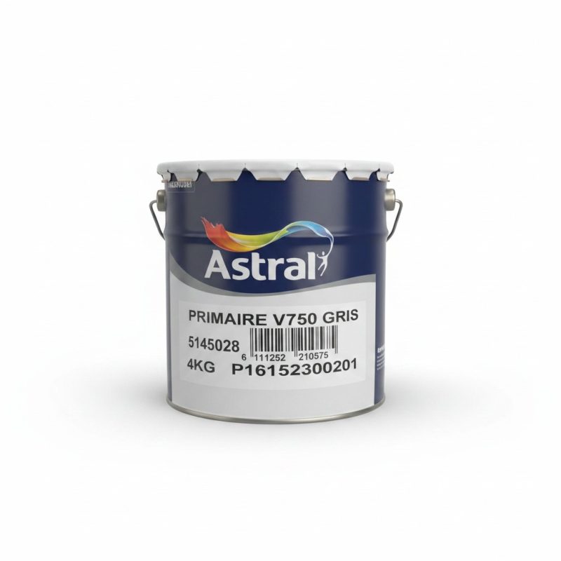 Primaire V750 Gris 4KG antirouille pour métal et bois Astral