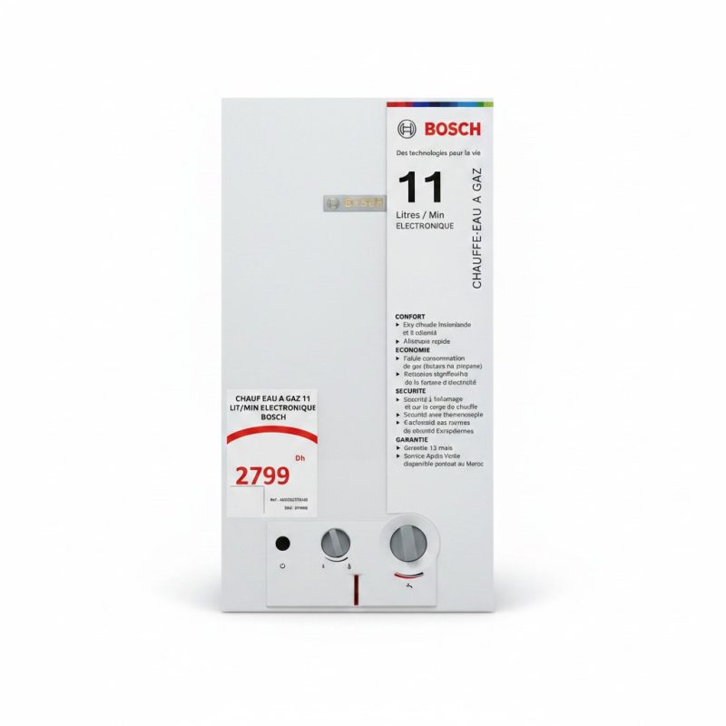 Chauffeeau à gaz électronique 11L/min Bosch