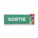 Plaque de signalisation SORTIE adhésive verte
