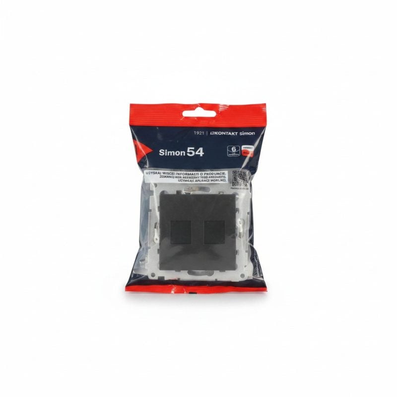 Prise RJ45 double Cat.6 UTP Simon 54 avec cachepoussière