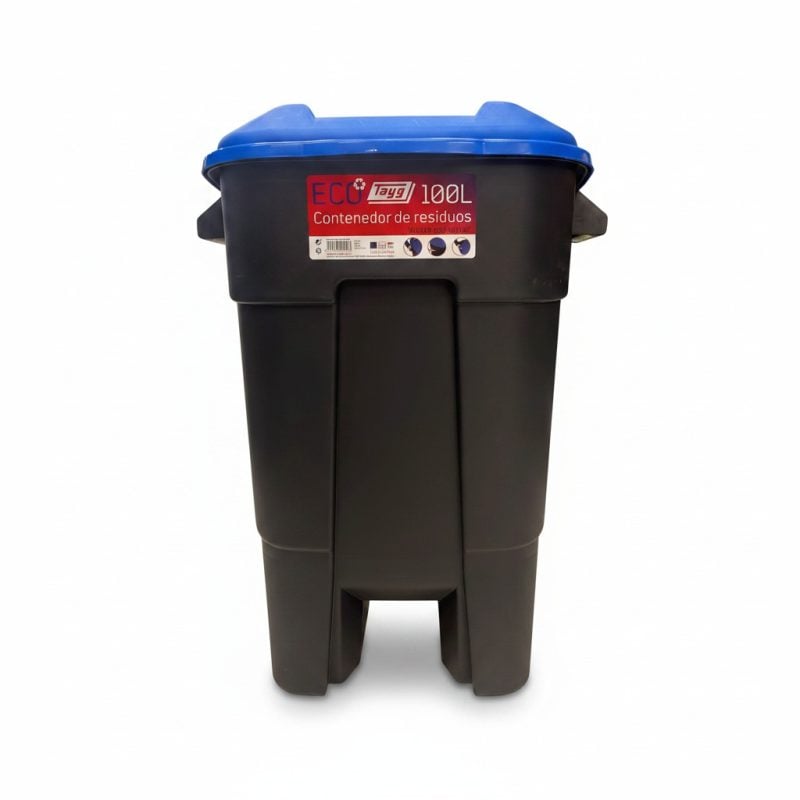 9265331 Poubelle Conteneur 100L à Roulettes Bleu Tayg