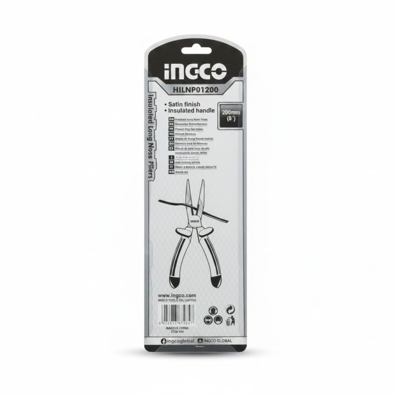 Pince à Long Nez Isolée 1000V 200mm INGCO HILNP01200