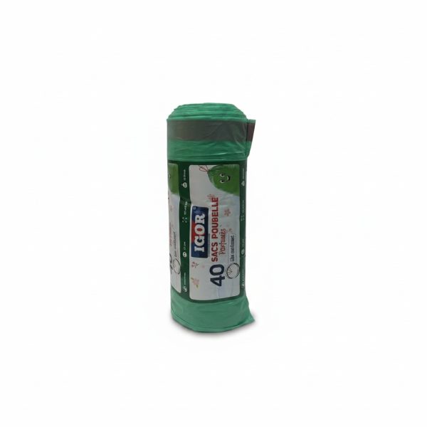 40 Sacs Poubelle Parfumés 30L avec Lien Coulissant IGOR