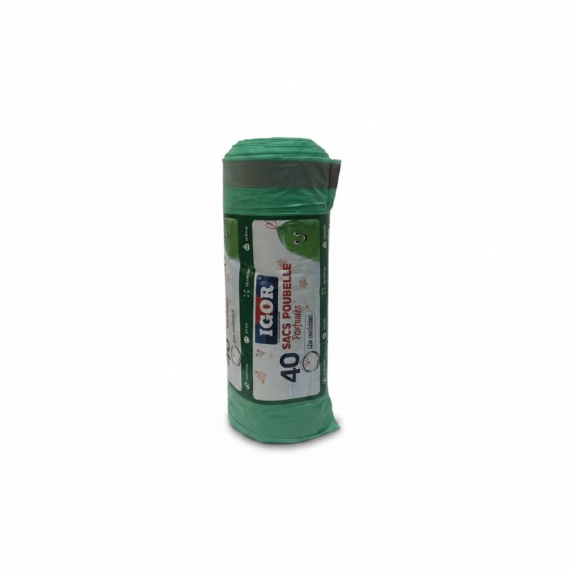 9635541 40 Sacs Poubelle Parfumés 30L avec Lien Coulissant IGOR