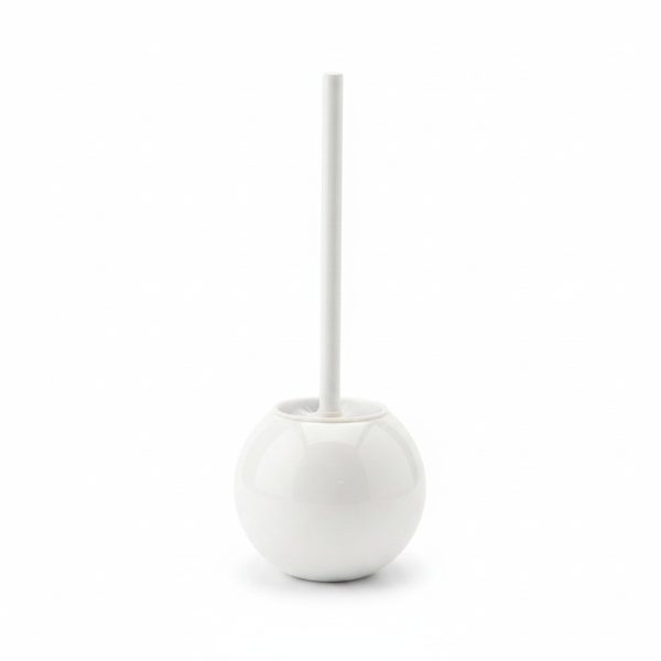 Brosse WC avec support sphérique blanc design