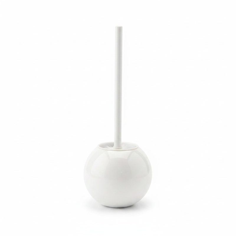 Brosse WC avec support sphérique blanc design
