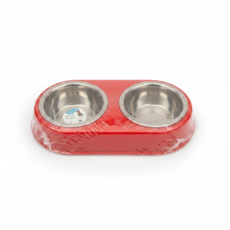 9732721 Bol Double Inox Antidérapant 2x450 ml pour Chien et Chat