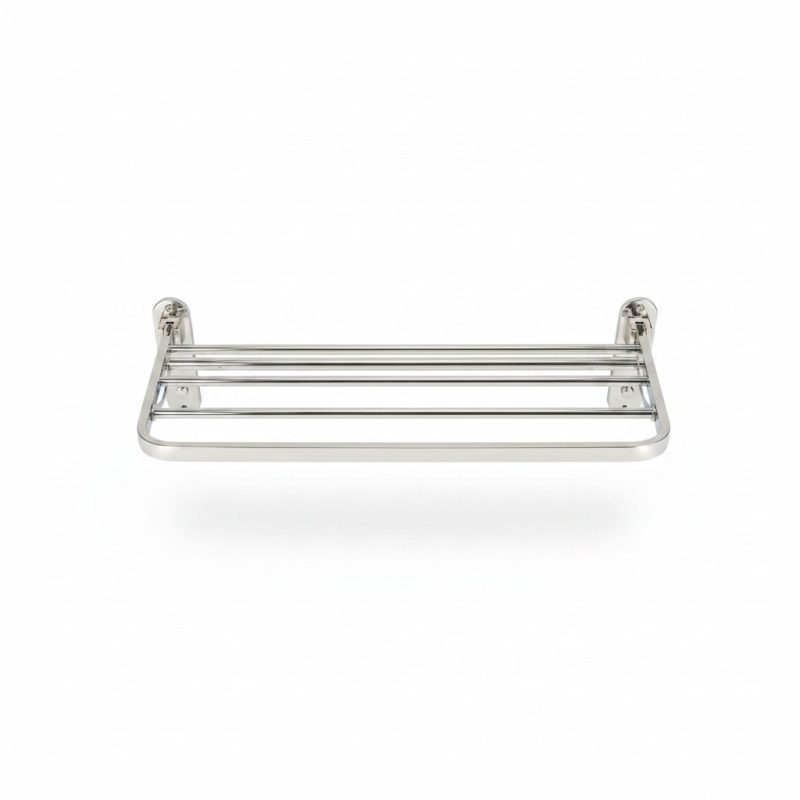 Étagère de salle de bain murale rabattable avec porteserviettes