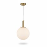 Suspension Nave dorée 3 globes G9 H1000mm
