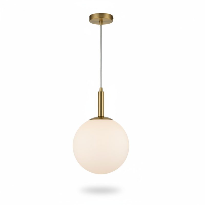 Suspension Nave dorée 3 globes G9 H1000mm