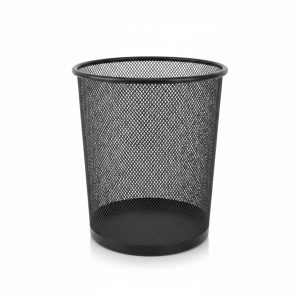 Corbeille à Papier en Maille Métal Noir pour Salle de Bain