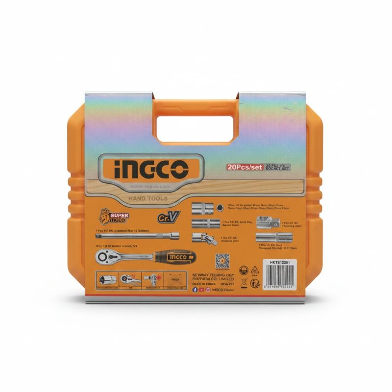 Set de douilles 1/2" 20 pièces CrV INGCO HKTS12201
