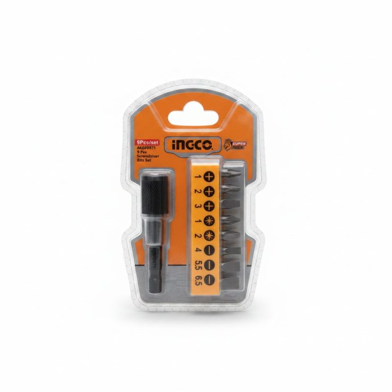 Jeu d'embouts de tournevis 9 pièces INGCO AKSD0071