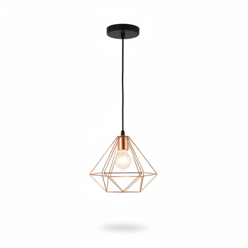 Suspension 3 lampes E27 Varage design géométrique D300