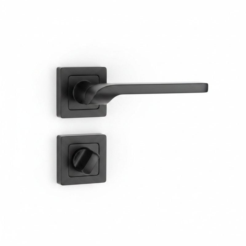 Poignée de porte Siena WC Rosace Noir Mat Yale