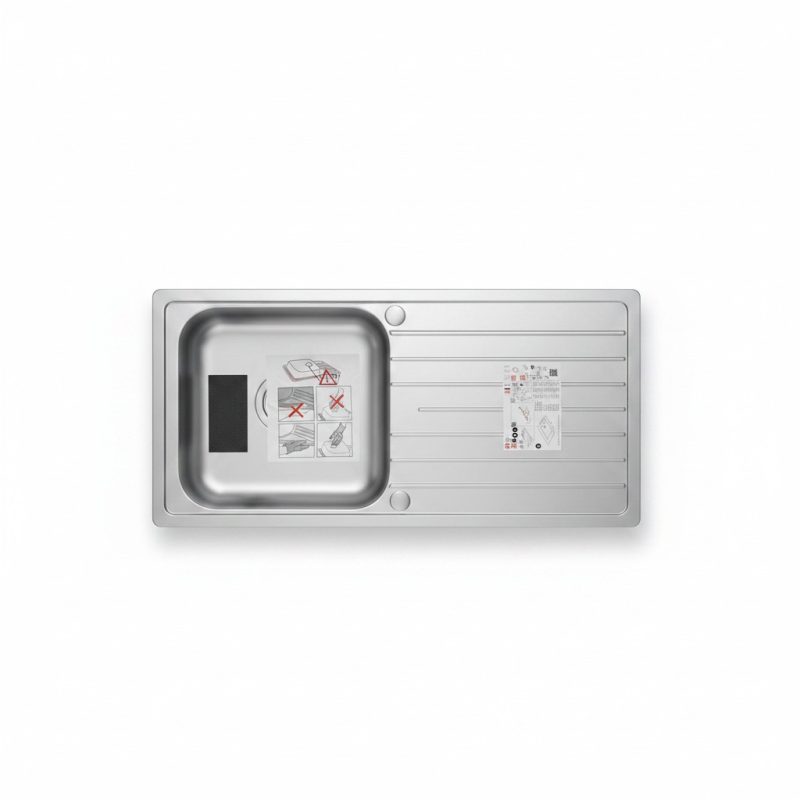 9794691 Évier Inox 1 Bac avec Égouttoir à Droite 86x50 cm Franke