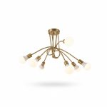 Suspension 5 lampes E27 Buddy en métal doré