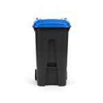 Poubelle à Roulettes 80L Noir et Bleu Tayg
